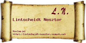 Lintscheidt Nesztor névjegykártya